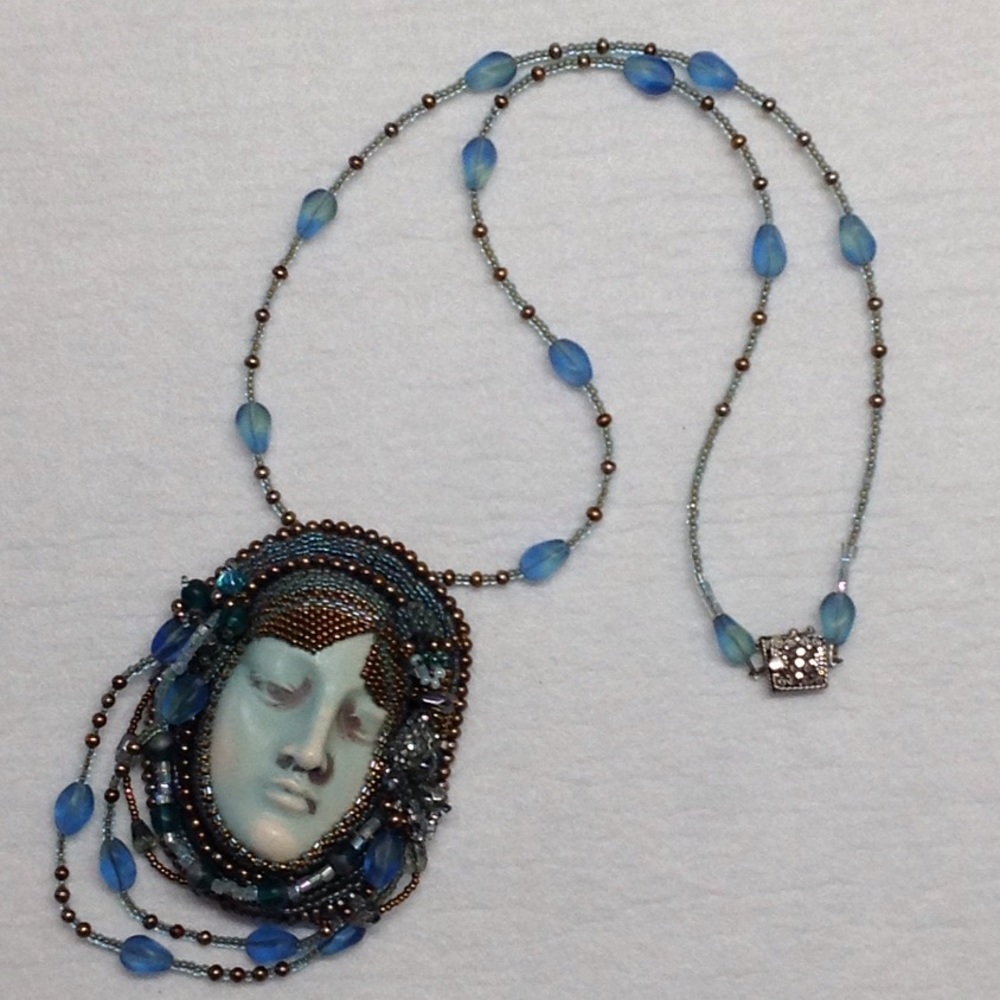 Unique Porcelain Face Necklace